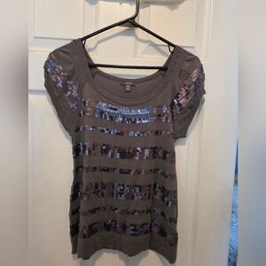 Jacob Gray Sequin Short Sleeve Top